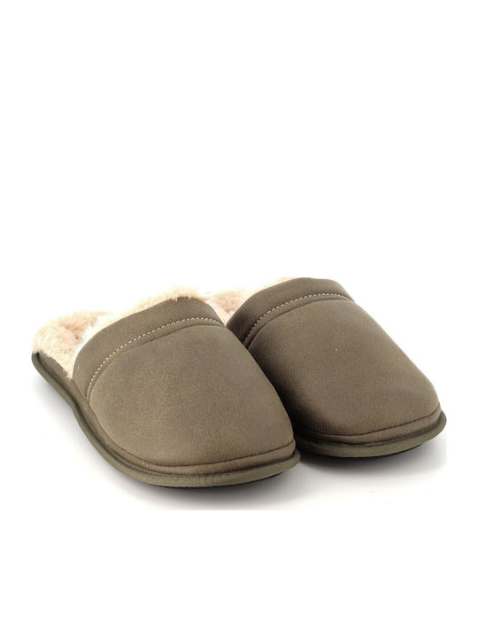 Herren Hausschuhe Mit Fell Khaki Anatomisch