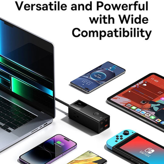 Baseus Suport de Încărcare cu 2 Porturi USB-A și 2 Porturi USB-C 65W în culoarea Negru (PowerCombo Pro)
