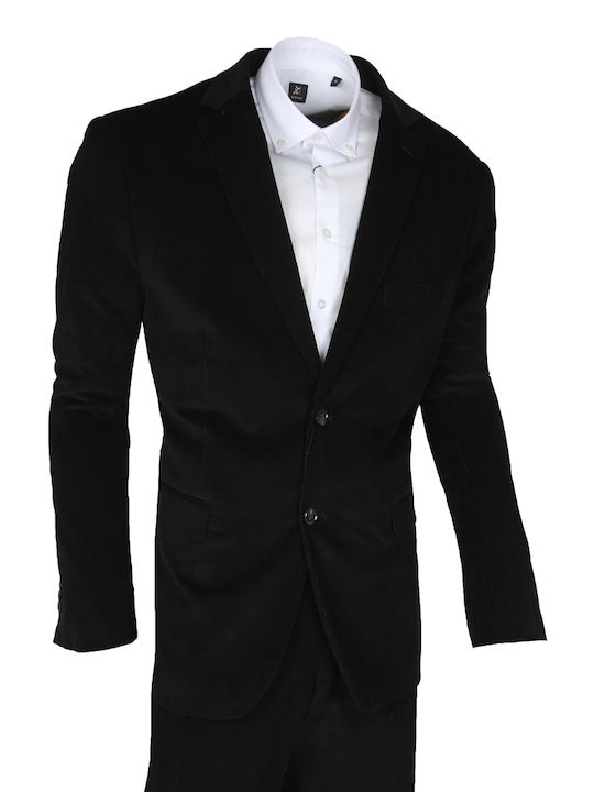 Costum Bărbați cu Croială Normală Negru