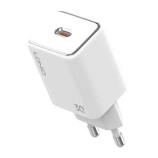 Ldnio Charger Without Cable with USB-C Port and Cable USB-C - Lightning 30W Power Delivery Whites (A1508C)