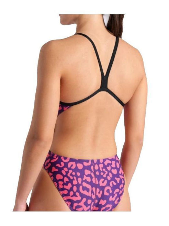 Αθλητικό Ολόσωμο Μαγιό Animal Print Φούξια