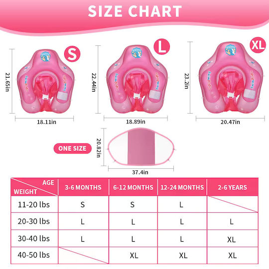 Swimbobo Swimtrainer de copii cu parasolar Roz