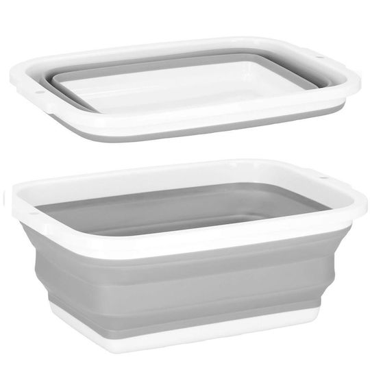 Folding Basin Rectangular 40x29x15cm. Capacity 8.5lt White