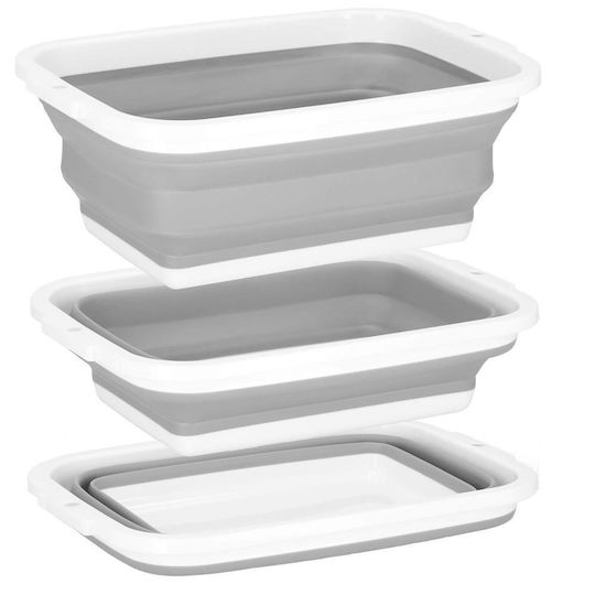 Folding Basin Rectangular 40x29x15cm. Capacity 8.5lt White
