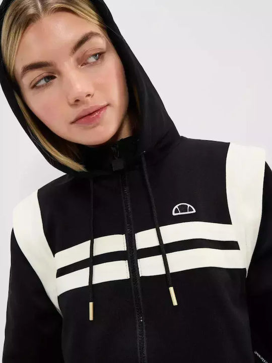 Perna Cropped Γυναικεία Ζακέτα Φούτερ με Κουκούλα Black