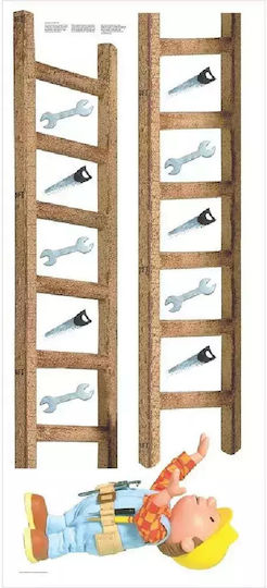 RoomMates Decor Αυτοκόλλητο Αναστημόμετρο Bob The Builder Πολύχρωμο