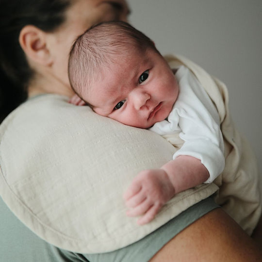Mushie Shoulder Burp Cloth Natural/Fog Beige
