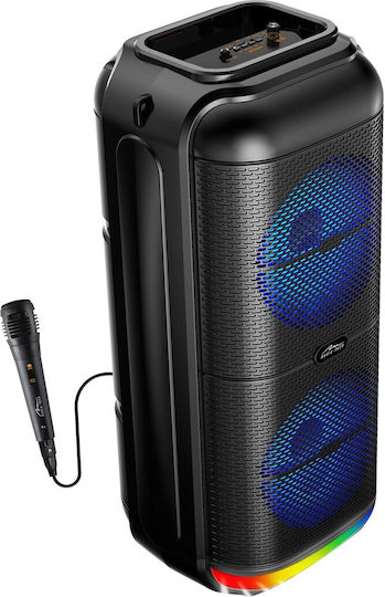 Media-Tech Karaoke Speaker with Wired Microphone and Lighting Effects Audio Disco MT3183 Black