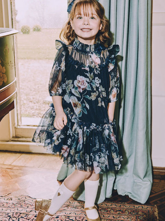 Rochie pentru Copii Din tul Floral navy