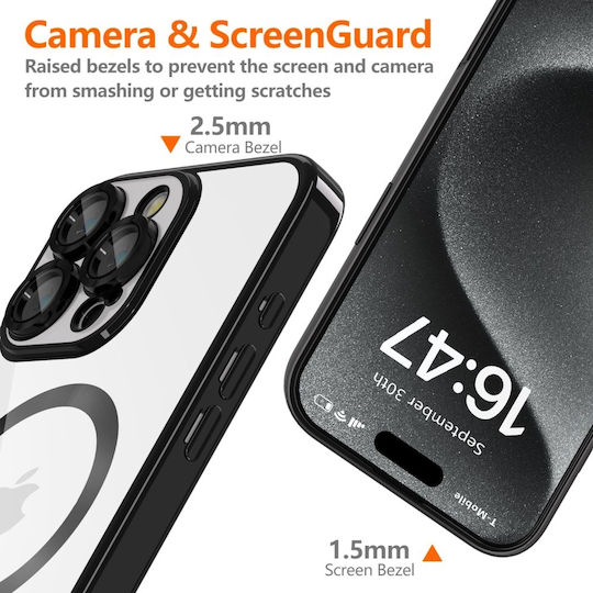 Tech-Protect Magflex Back Cover Tempered Glass Shiny Black (iPhone 16 Pro)