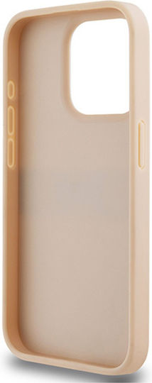 Dkny Pu Leder Wiederholungsmuster Tonale Streifen Hülle Iphone 15 Pro Pink