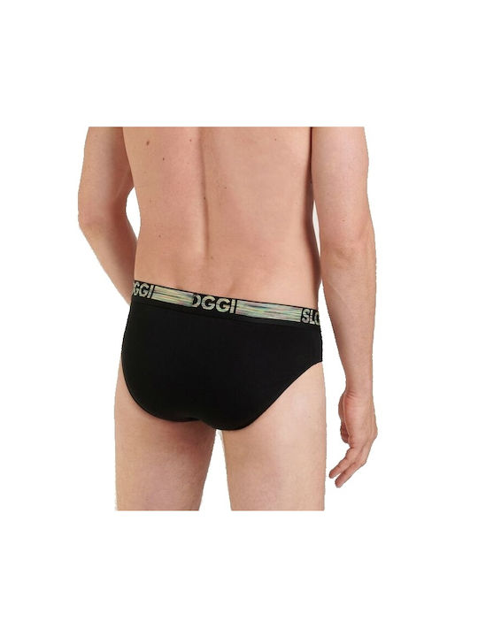 Go Abc Men's Slips Black with Patterns 2Pack