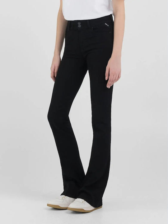 New Luz Women's Jean Trousers Flared Black