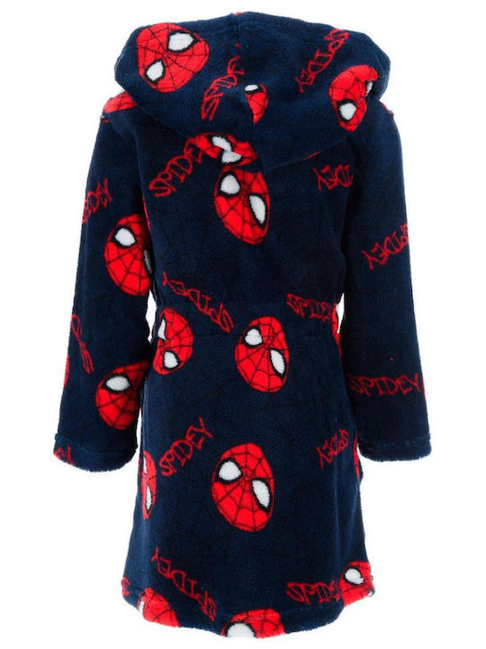 Superheroes Kids Robe Winter Fleece Navy