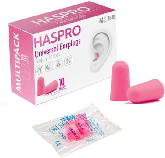 Haspro Ohrstöpsel in Rosa Farbe 20 Stück