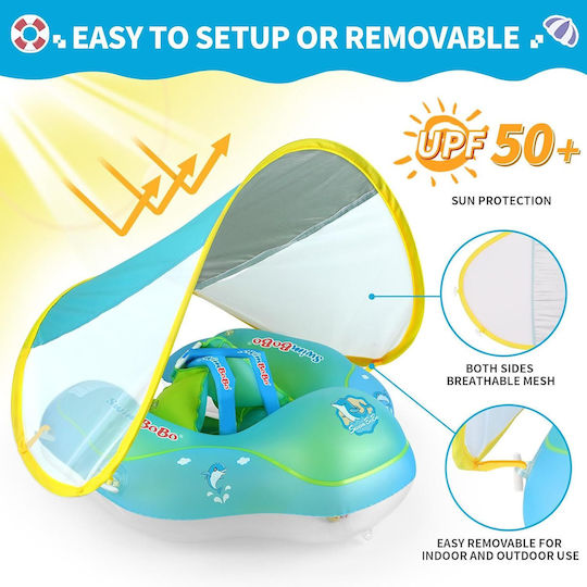 Swimbobo Swimming Aid Swimtrainer with Sunshade Green