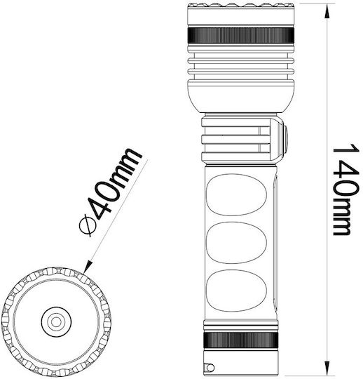 M-Tech Φωτισμός Εργασίας Μπαταρίας LED IP65 με Φωτεινότητα έως 490lm