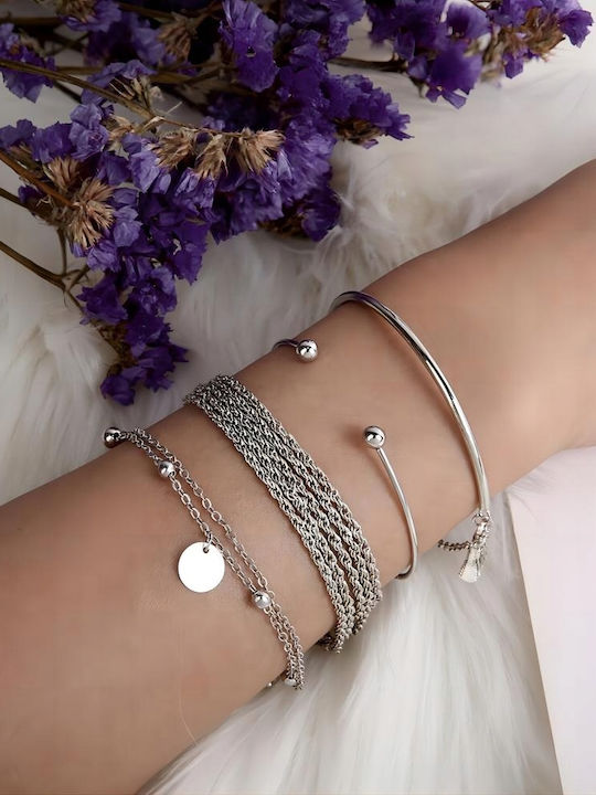 Boho Retro Punk Set mit Armband & Anhänger aus Silber