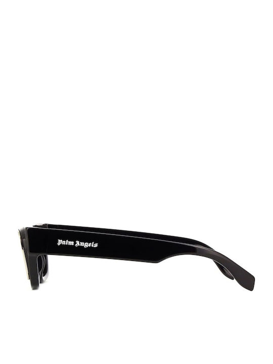 Palm Angels Unisex Sunglasses with Black Plastic Frame and Black Lens
