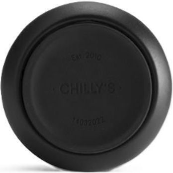 Chilly's Series 2 Switch Glass Thermos Stainless Steel BPA Free 750ml Abyss Black with Straw