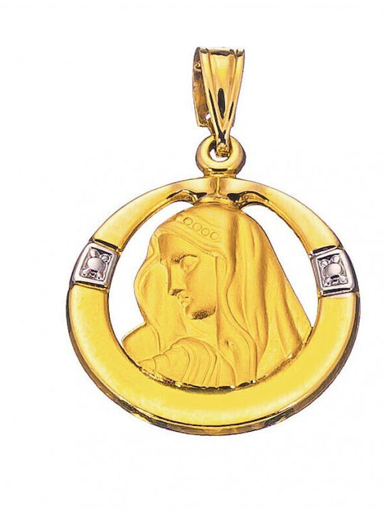 Atofio Kosmima Anhänger mit der Jungfrau Maria Gold 9K Atofio Kosmima Anhänger mit der Jungfrau Maria Gold 9K