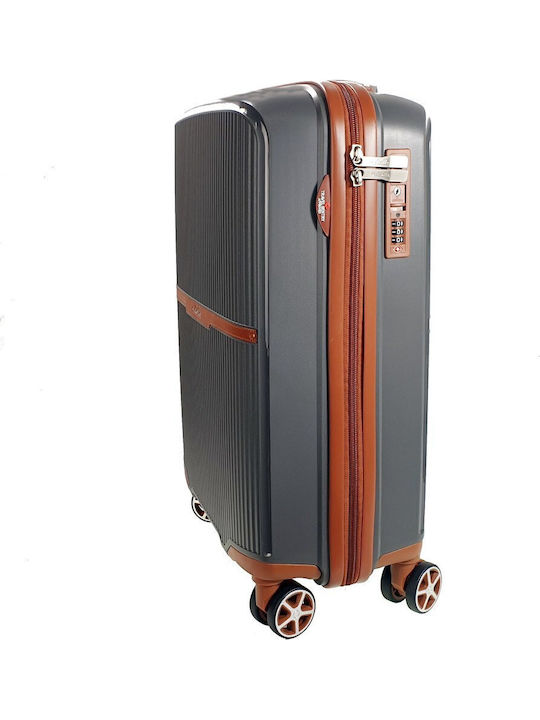 Dielle Cabin Travel Suitcase Hard Gray with 4 Wheels Height 55cm