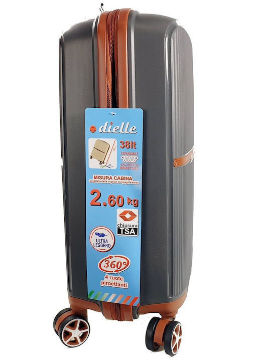 Dielle Cabin Travel Suitcase Hard Gray with 4 Wheels Height 55cm