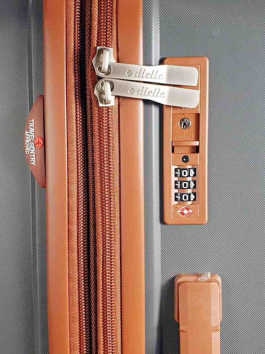 Dielle Mittlerer Reisekoffer Hartschalen Gray mit 4 Räder Höhe 65cm