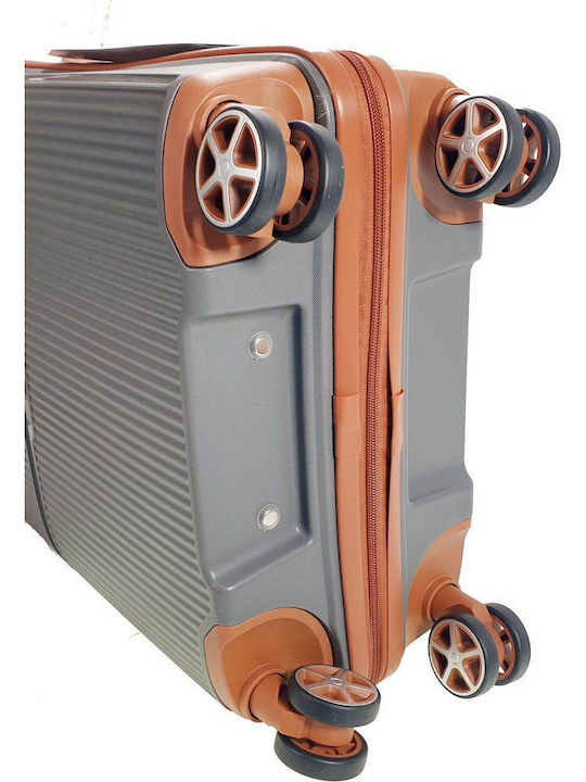 Dielle Cabin Travel Suitcase Hard Gray with 4 Wheels Height 55cm
