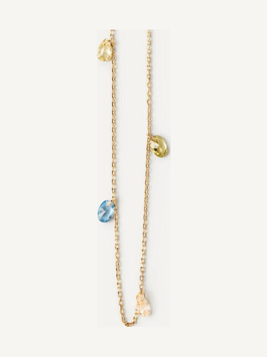 P D Paola Necklace from Gold Plated Silver with Zircon