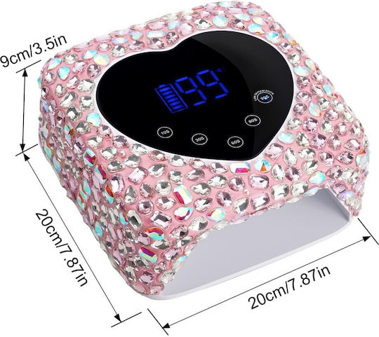 Rechargeable Nail Polish Curing Lamp UV Battery Operated 72W Pink