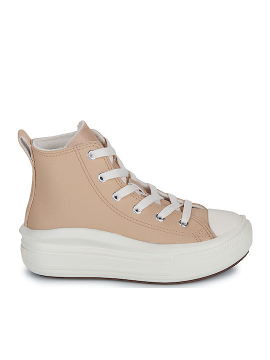 Chuck Taylor All Star Παιδικά Sneakers High Μπεζ