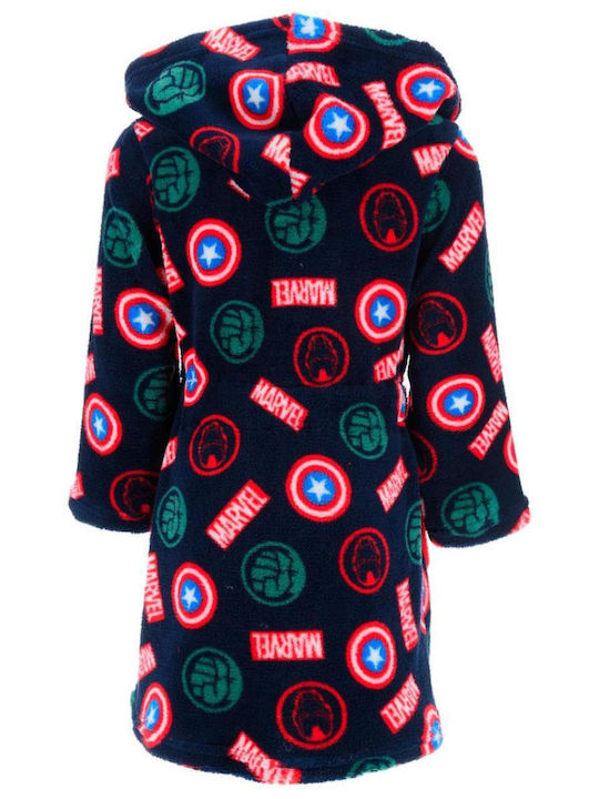 Superheroes Kids Robe Winter Fleece Blue