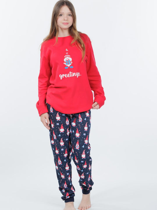 MEI Детска пижама Зимна red