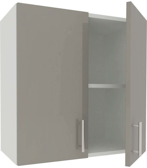 Corp Dulap de bucătărie Agățat cu Blat de Lucru Glossy Grey/white 60x30x60buc