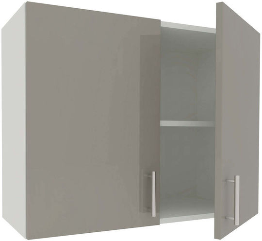 Superior Dulap de bucătărie Agățat cu Blat de Lucru Glossy Gray/white 80x30x60buc