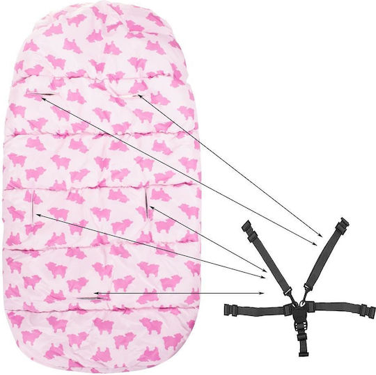 Universal Waterproof Stroller Footmuff 80x45cm Pink
