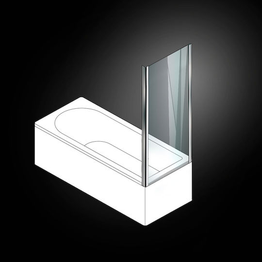 Axis Bath Side Panel Partea fixă Cada de baie 69x140cm Sticlă transparentă