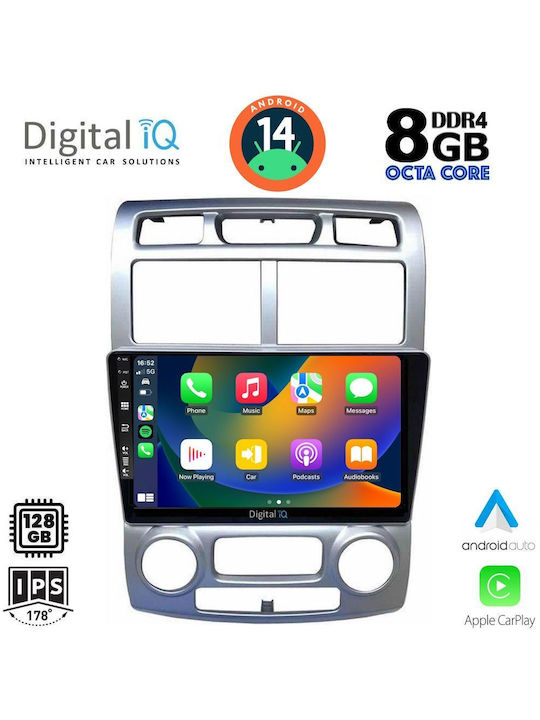 Digital IQ Car Audio System for Kia Sportage 2004-2010 with Clima (Bluetooth/USB/AUX/WiFi/GPS/Apple-Carplay/Android-Auto) with Touch Screen 9"