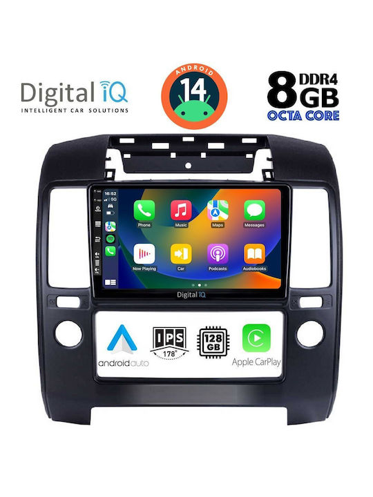 Digital IQ Car Audio System for Nissan Navara 2006-2011 with A/C (Bluetooth/USB/AUX/WiFi/GPS/Apple-Carplay/Android-Auto) with Touch Screen 9"