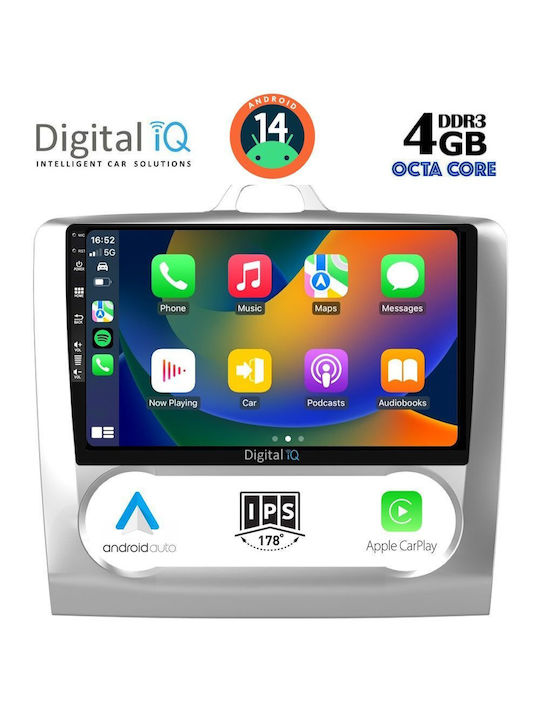 Digital IQ Car Audio System for Ford Focus 2005-2012 with Clima (Bluetooth/USB/AUX/WiFi/GPS/Apple-Carplay/Android-Auto) with Touch Screen 9"