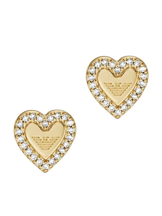Emporio Armani Sentimental Earrings Gold Plated with Stones