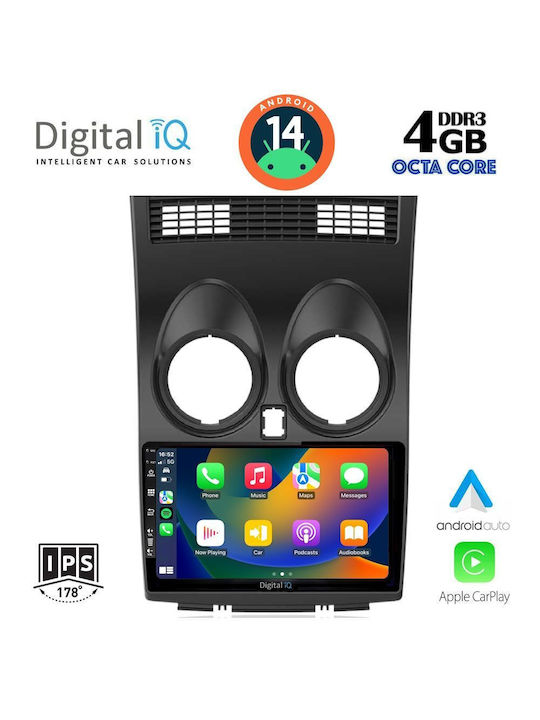 Digital IQ Sistem Audio Auto pentru Nissan Qashqai 2007-2014 (Bluetooth/USB/AUX/WiFi/GPS/Apple-Carplay/Android-Auto) cu Ecran Tactil 9"