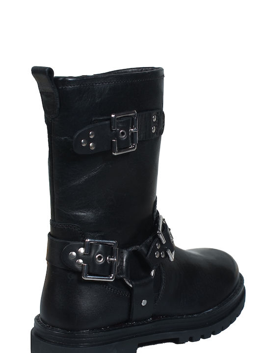 Lelli Kelly Kids Leather Boots with Zipper Black