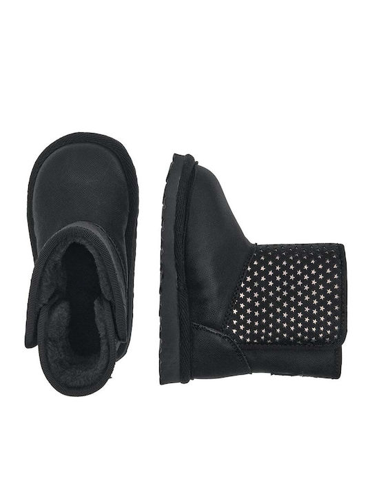 Castagna Ghete Copii din Piele cu Velcro Negre