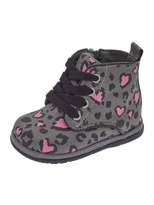 First Step Anatomisch Kinderstiefeletten mit Reißverschluss Gray