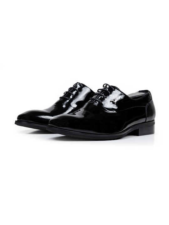 19V69 Men's Leather Dress Shoes Black