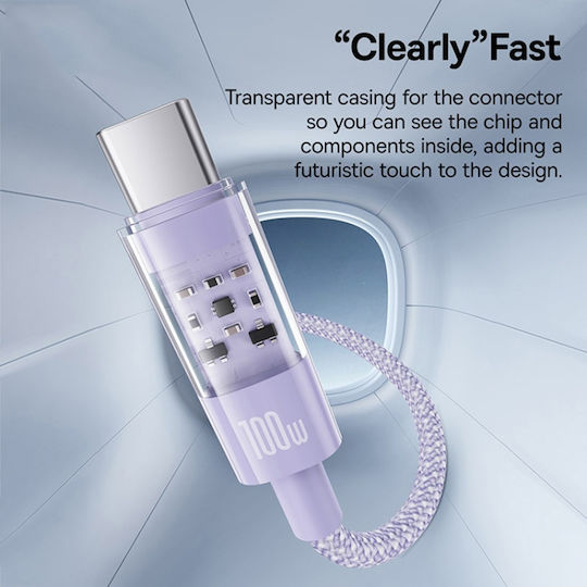 Baseus Gem USB 2.0 Kabel USB Typ-C männlich - USB-A 100W PD Lila 2m P10373002511-01
