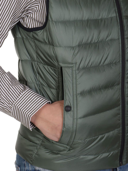 Sleeveless Jacket Puffer Khaki