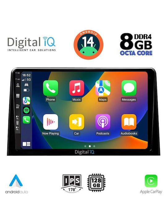 Digital IQ Автомобилна Аудио Система за Peugeot Партньор Opel Комбо Toyota Проас Citroen Берлинго 2018> (Блутут/USB/AUX/WiFi/GPS/Apple-Carplay/Android-Auto) с Тъчскрийн 10"